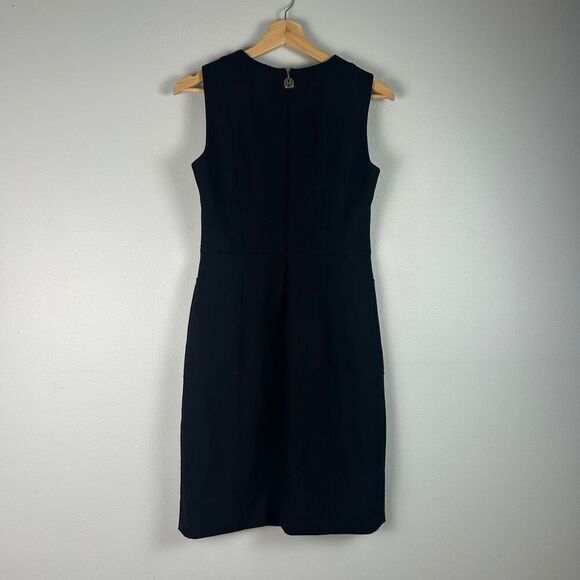 Tory Burch Black Sleeveless Sheath Dress w Gold Hardware - Picture 3 of 11